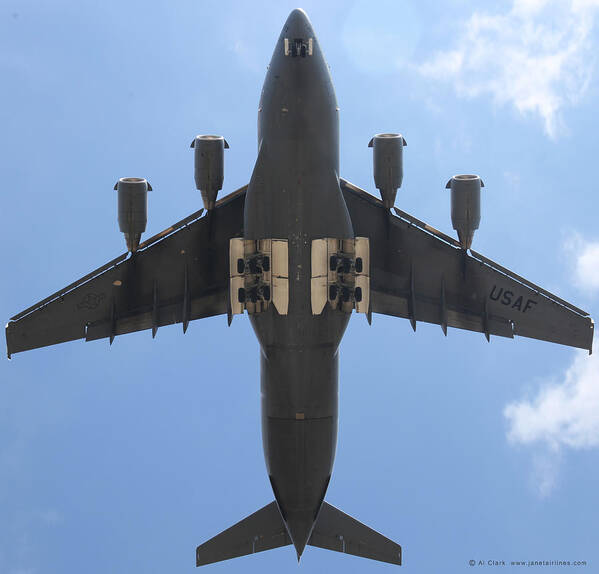 C-17 Art Print featuring the pyrography C-17 Globemaster III on final to MacDill AFB by Custom Aviation Art
