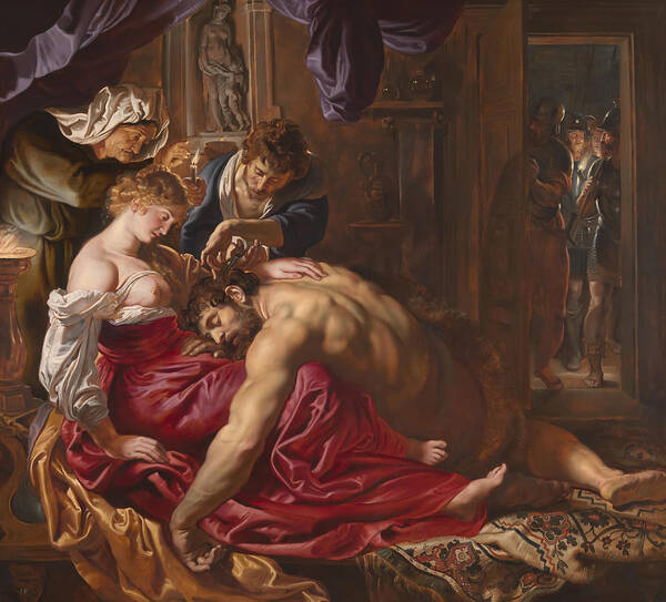 Peter Paul Rubens Art Print featuring the painting Samson and Delilah by Peter Paul Rubens by Mango Art