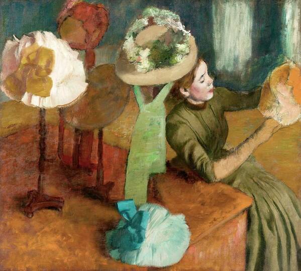  Art Print featuring the painting The Millinery Shop by Edgar Degas