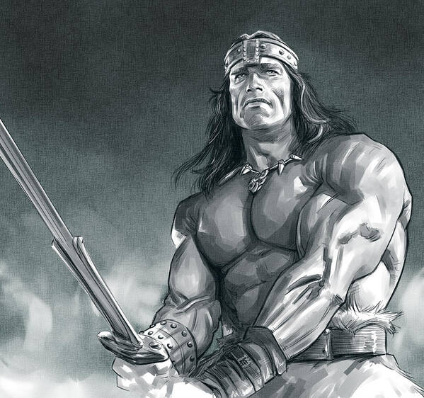 Conan The Barbarian Art Print featuring the digital art Conan The Barbarian by Darko Babovic