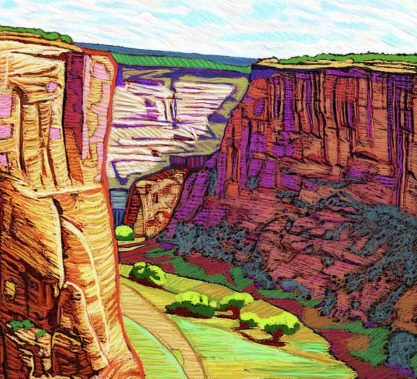 Arizona Art Print featuring the digital art In the Midst of Canyon de Chelly by Rod Whyte