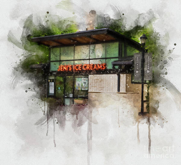 Alpharetta Art Print featuring the photograph Jenis Ice Creams by Doug Sturgess