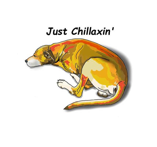 Dog Chillaxin Art Print featuring the drawing Kai Chillaxin by Joan Stratton