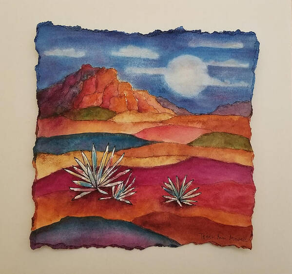 Landscape Art Print featuring the mixed media Painted Desert by Terry Ann Morris