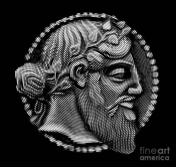 Famous Art Print featuring the digital art portrait of Dionysus aka Bacchus , God of winemaking and wine by Cu Biz