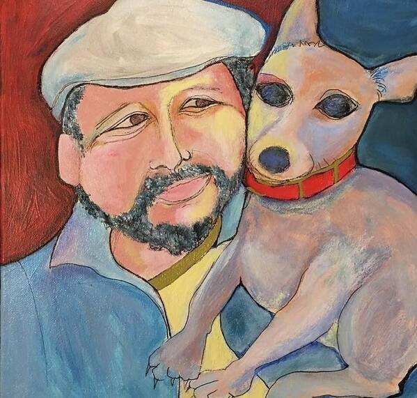 Ramon Art Print featuring the painting Ramon and Cookie by Rosalinde Reece