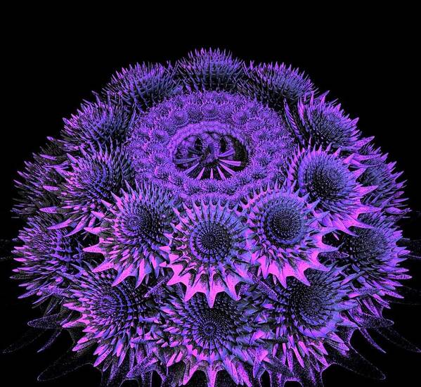 Urchin Art Print featuring the digital art Sea Urchin by Julie Grace