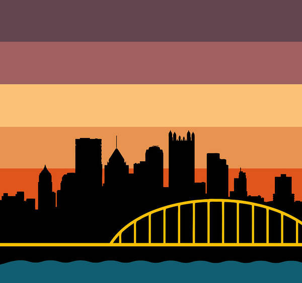  Art Print featuring the digital art Sunset Series Three by Pittsburgh Clothing Co