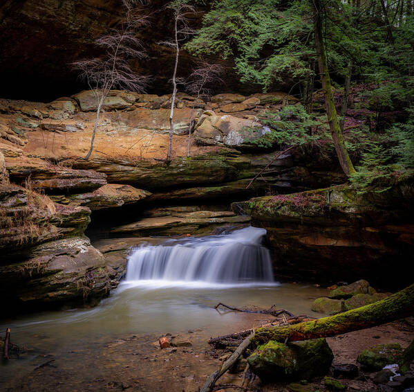 Waterfall Art Print featuring the photograph Waterfall, Old Man's Cave by Arthur Oleary