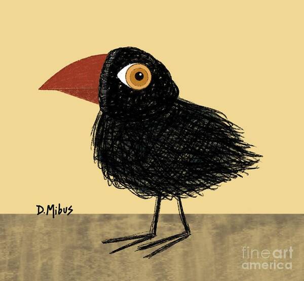  Art Print featuring the digital art Wire Bird by Donna Mibus