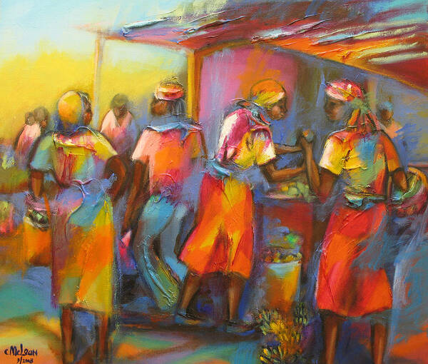 Market Art Print featuring the painting Market Day by Cynthia McLean