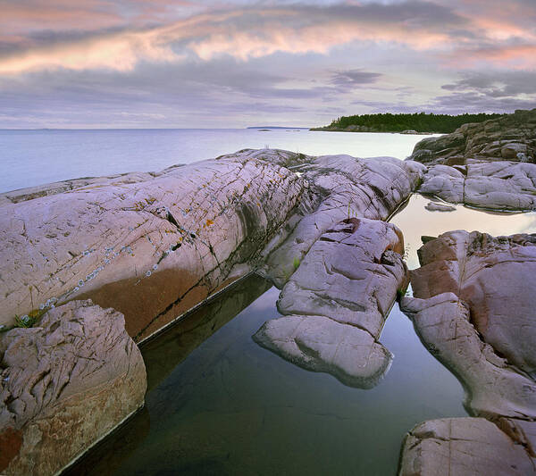 Feb0514 Art Print featuring the photograph Red Rock Point Georgian Bay Lake Huron #1 by Tim Fitzharris