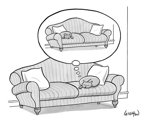 Cat Art Print featuring the drawing New Yorker November 6th, 2006 by Robert Leighton