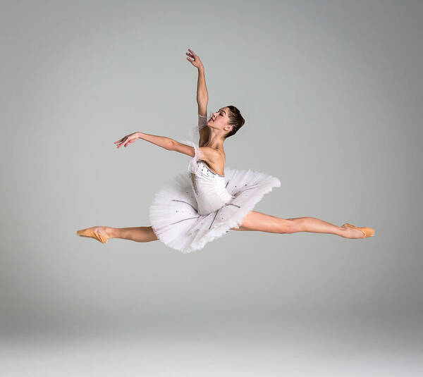 Ballet Dancer Art Print featuring the photograph Ballerina Performing Grand Jeté by Nisian Hughes