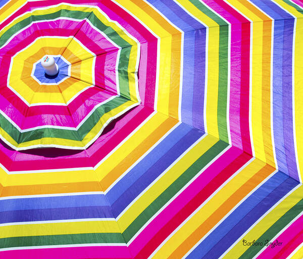 Beach Umbrella Two Art Print featuring the photograph Beach Umbrella Two by Barbara Snyder