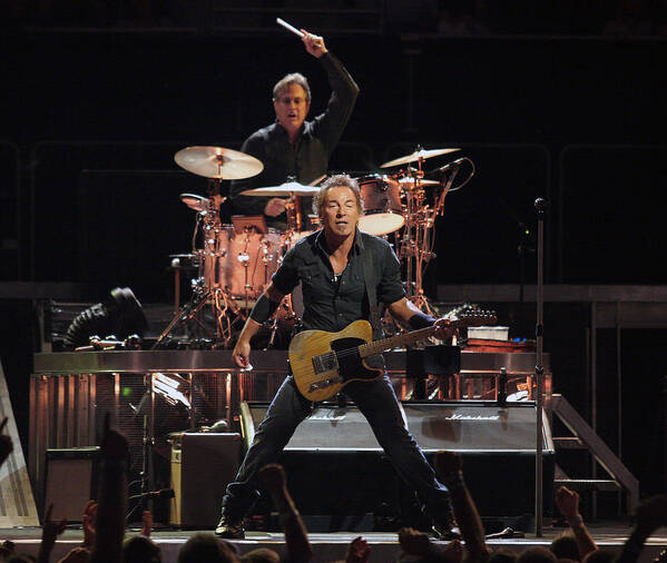Bruce Springsteen Art Print featuring the photograph Bruce Springsteen in Concert by Georgia Clare