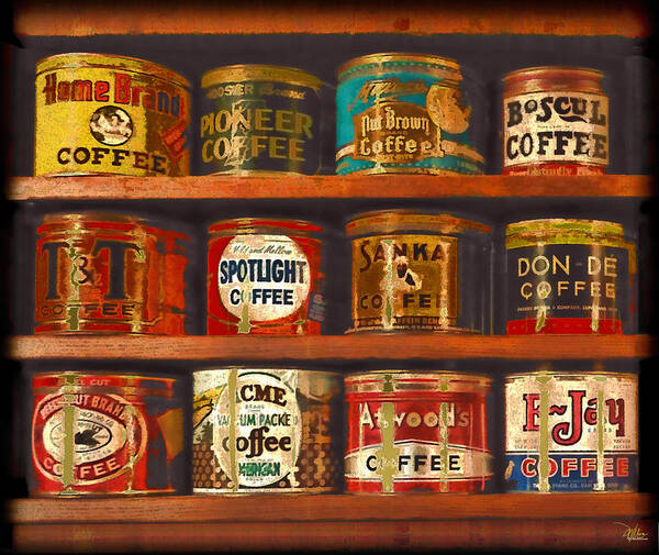 Vintage Art Print featuring the painting Caffe Retro No. 1 by Douglas MooreZart