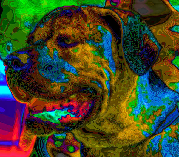 Cane Art Print featuring the painting Cane corso pop art by Eti Reid