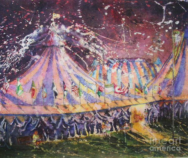 Circus Art Print featuring the painting Cirque Magic by Carol Losinski Naylor