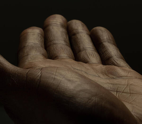 Empty Art Print featuring the photograph Close Up Of An Open Male Hands, Dark by Jonathan Knowles