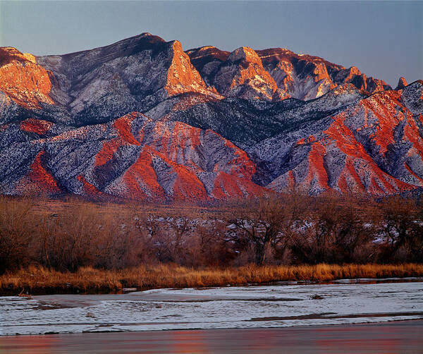 Sandia Crest Art Print featuring the photograph 214501-Colors of Sandia Crest by Ed Cooper Photography