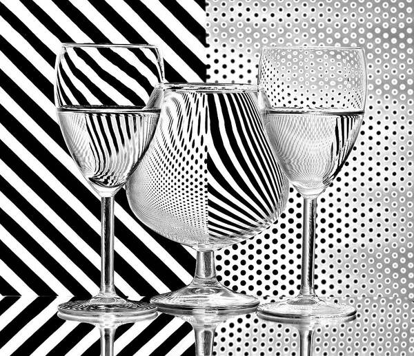Glasses Art Print featuring the photograph Dots And Stripes by Aida Ianeva