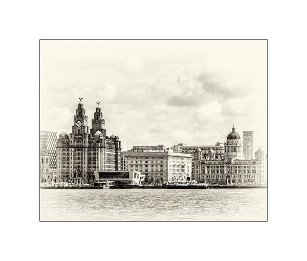 Liverpool Museum Art Print featuring the photograph Ferry at Liverpool terminal by Spikey Mouse Photography