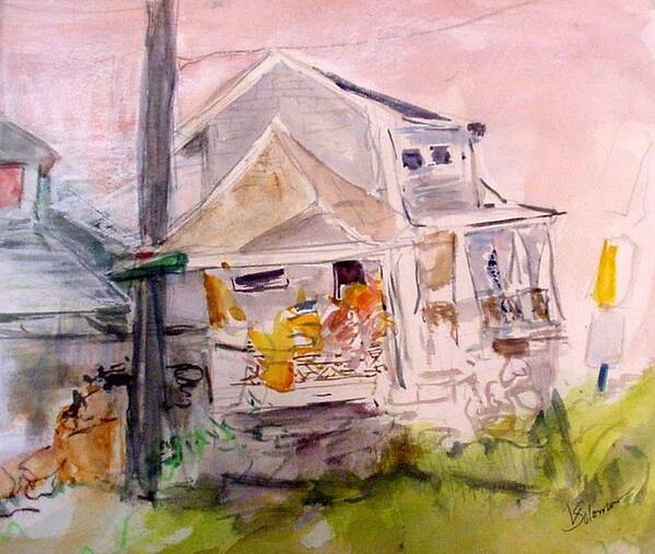 Landscape Art Print featuring the painting Fisher House 2 by Linda Solomon