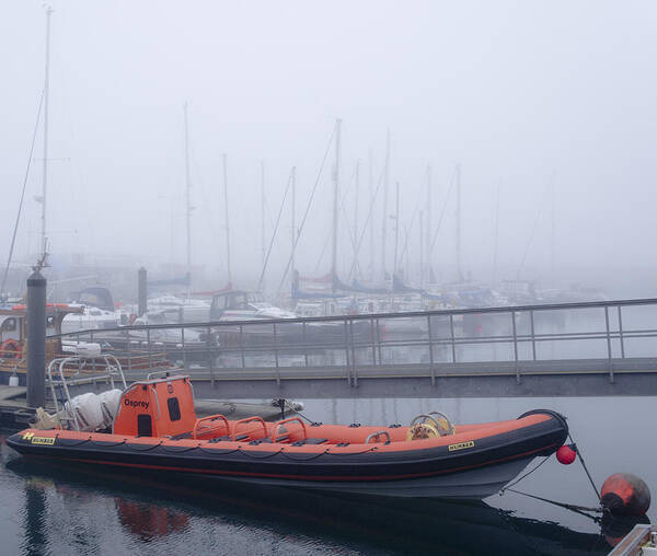 Anstruther Art Print featuring the photograph Fog in Marina II by Elena Perelman