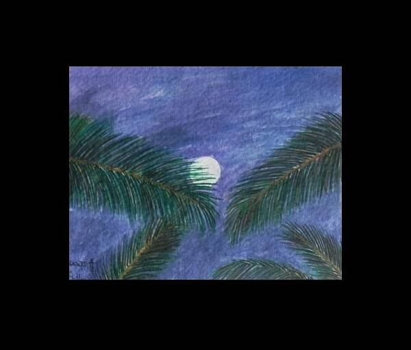 Watercolor Art Print featuring the painting Full Moon by Usha Rai