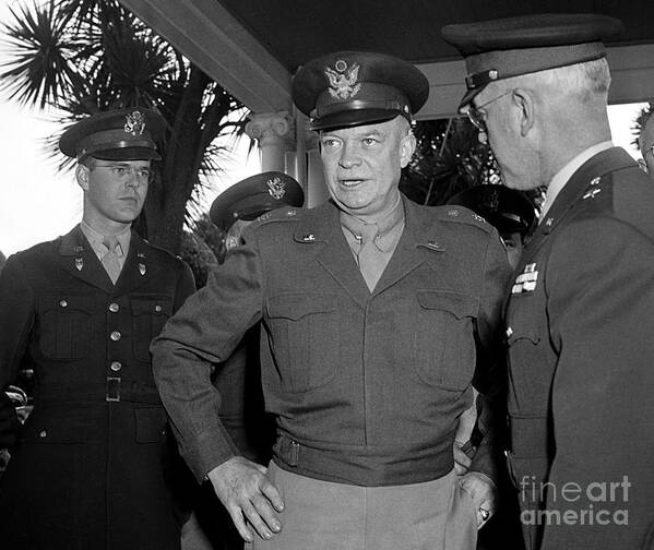 General Art Print featuring the photograph General Eisenhower 1946 by Martin Konopacki Restoration