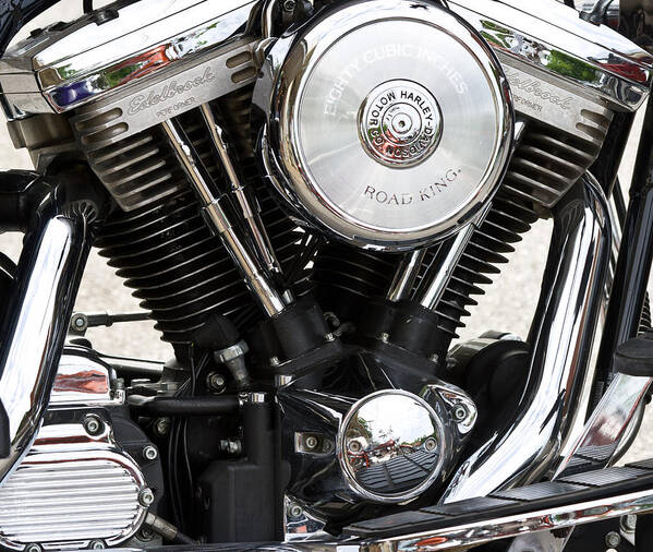 Chrome Art Print featuring the photograph Harley Chrome and Steel by Ed Gleichman