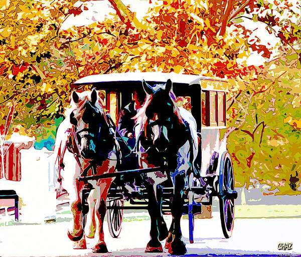 Horse Art Print featuring the painting Here they come by CHAZ Daugherty