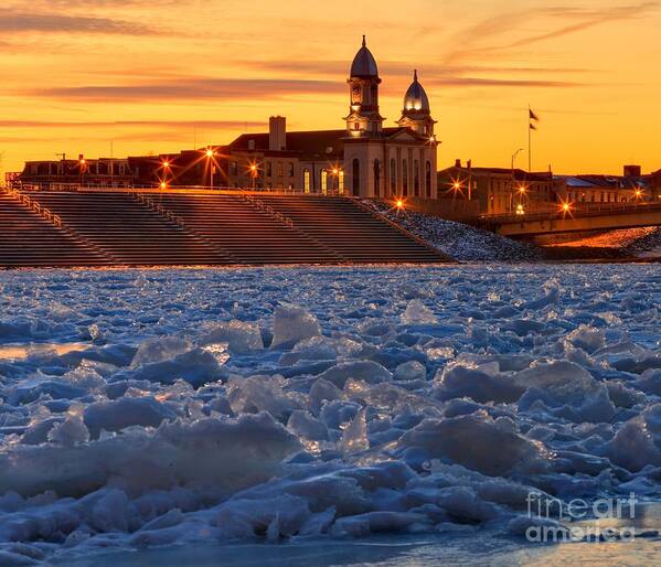 Lock Haven Art Print featuring the photograph Ice Jam On The Susquehanna by Adam Jewell