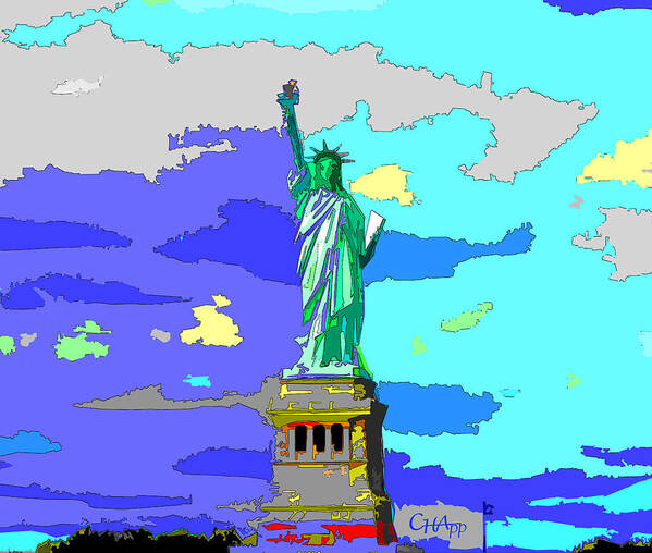 Statue Of Liberty Art Print featuring the photograph Impressionist Statue of Liberty by C H Apperson