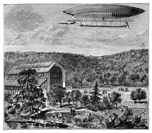 La France Art Print featuring the photograph 'la France' Electric Airship by Science Photo Library