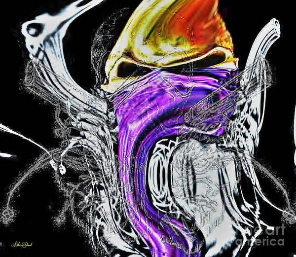 Blair Stuart Art Print featuring the digital art Masked Skull in Abstract by Blair Stuart