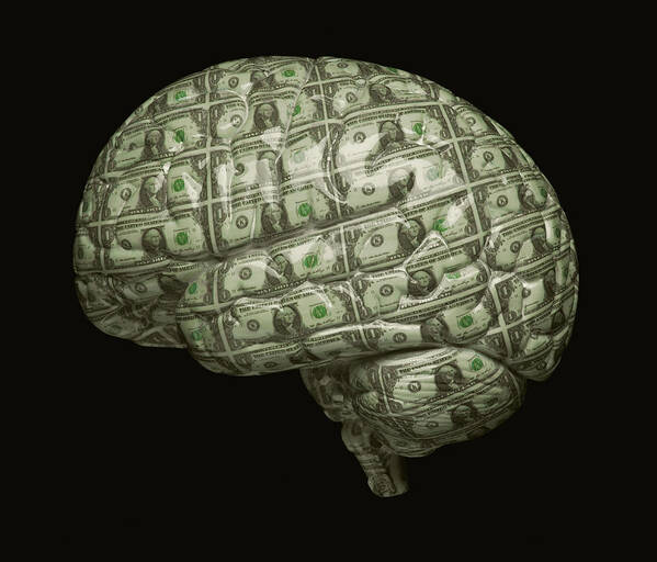 Invention Art Print featuring the photograph Money Brain by Don Farrall