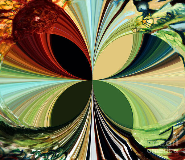 Music Art Print featuring the digital art Music In Bird Of Tree Kaleidoscope by Genevieve Esson