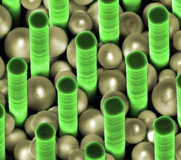 Material Art Print featuring the photograph Nanoparticles Trapped In Pillar Array by Center For Nanophase Materials Sciences, Ornl
