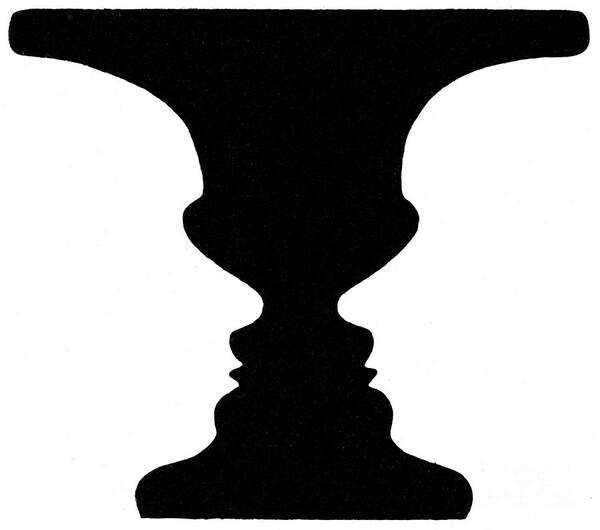 metal Delvis hoppe Optical Illusion Rubins Vase 1915 Art Print by Science Source - Fine Art  America