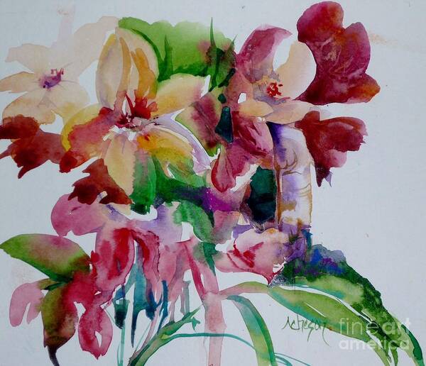 Spring Art Print featuring the painting Spring flowers by Donna Acheson-Juillet