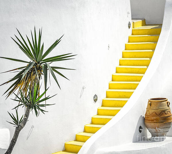 Greece Art Print featuring the photograph Stairs by Paul and Helen Woodford