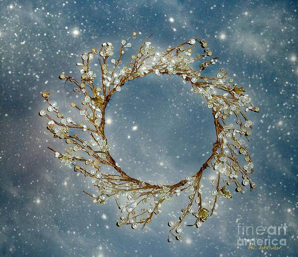 Wreath Art Print featuring the painting Stardust and Pearls by RC DeWinter