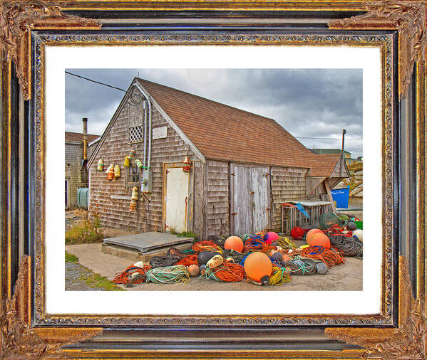 Peggy's Art Print featuring the digital art The Fishing Village Scene by Betsy Knapp