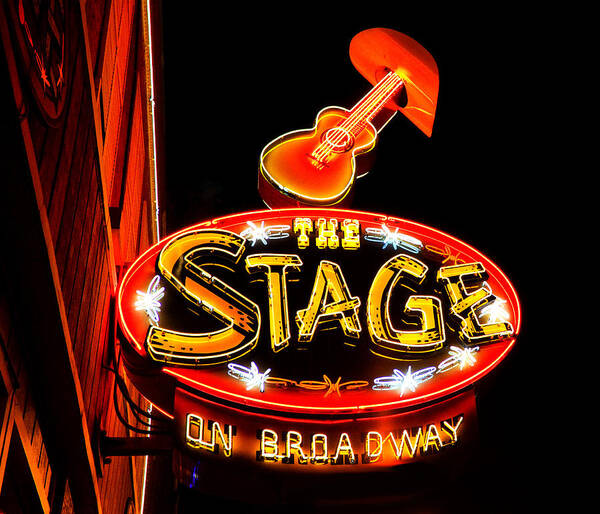 Neon Art Print featuring the photograph The Stage on Broadway by Diana Powell