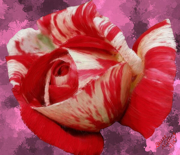 Red Art Print featuring the painting Valentine's Day Rose by Bruce Nutting