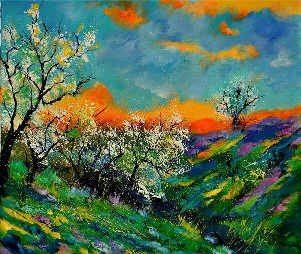 Landscape Art Print featuring the painting Spring 672101 by Pol Ledent