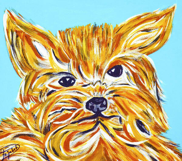 Marketing Art Print featuring the mixed media Yorki Love by Artista Elisabet