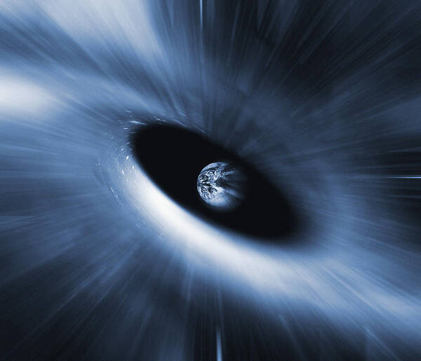 Black Hole Art Print featuring the photograph Earth In A Black Hole, Artwork #1 by Mehau Kulyk